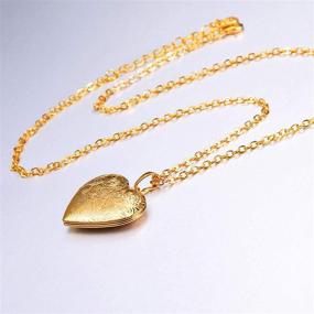 img 2 attached to ❤️ U7 Heart Locket: Personalized Platinum Plated Pendant for Cherished Memories, Polished Platinum/Gold/Rose Gold Lockets for Women, Girls, and Boys - 18-20 Inch Chain