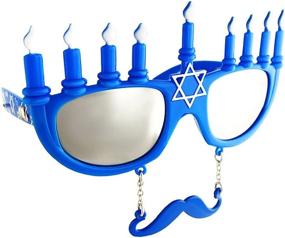 img 1 attached to Costume Sunglasses Menorah Sun Staches Favors