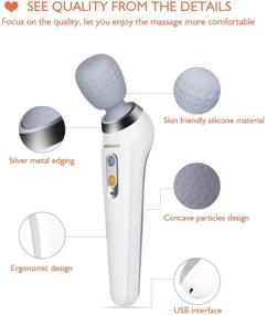 img 2 attached to 🔋 Sterilumin Rechargeable Handheld Massager Wand - Premium Portable Cordless Body Massager for Back, Shoulder, Neck, Leg, and Foot Tension Relief - 5 Speeds, 3 Modes - Water Resistant