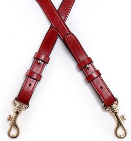 img 2 attached to 👜 VanEnjoy Red Leather Adjustable Shoulder Straps for Handbag - 1.6" Wide