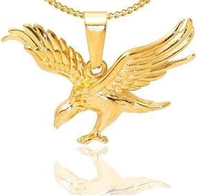 img 4 attached to 🦅 Hip Hop 18K Gold Plated Stainless Steel Animal Eagle Pendant Necklace by Nsitbbuery