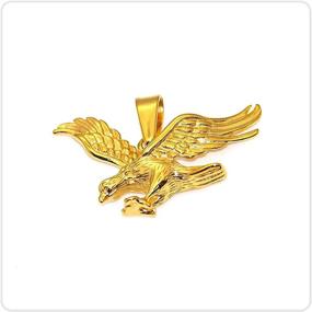 img 2 attached to 🦅 Hip Hop 18K Gold Plated Stainless Steel Animal Eagle Pendant Necklace by Nsitbbuery