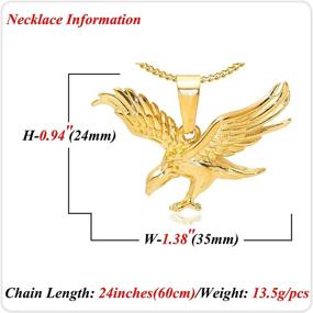 img 3 attached to 🦅 Hip Hop 18K Gold Plated Stainless Steel Animal Eagle Pendant Necklace by Nsitbbuery