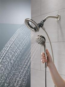 img 4 attached to 🚿 Delta Faucet Stainless 75486CSN - 4-Spray TouchClean In2ition Dual Hand Held Shower Head with Hose