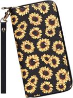 💼 stylish and functional: kukoo women’s printed zip around wallet phone clutch purse card holder organizer logo