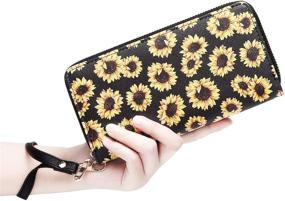 img 3 attached to 💼 Stylish and Functional: KUKOO Women’s Printed Zip Around Wallet Phone Clutch Purse Card Holder Organizer