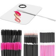 💄 professional makeup mixing palette set with spatula and 250 disposable makeup applicators tools kit (mascara wands, lipstick applicators, eyeliner brushes) logo