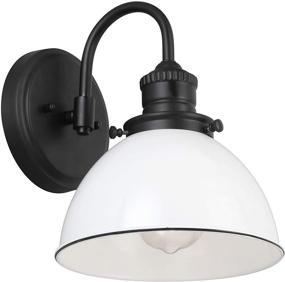 img 4 attached to Savannah Farmhouse Indoor Dimmable Light by Design 🏡 House 588293 - Metal Shade, Wall Mountable, Matte Black/White