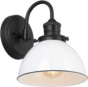 img 3 attached to Savannah Farmhouse Indoor Dimmable Light by Design 🏡 House 588293 - Metal Shade, Wall Mountable, Matte Black/White