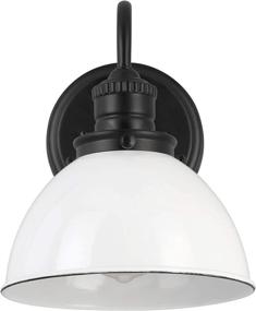 img 2 attached to Savannah Farmhouse Indoor Dimmable Light by Design 🏡 House 588293 - Metal Shade, Wall Mountable, Matte Black/White