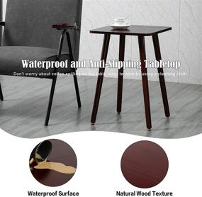 img 2 attached to 🪑 Modern Walnut Wooden Side Table for Living Room, Bedroom, and Balcony - Square Coffee Tea End Table, Nightstand with Easy Assembly - Stylish Home Decor