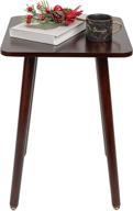 🪑 modern walnut wooden side table for living room, bedroom, and balcony - square coffee tea end table, nightstand with easy assembly - stylish home decor logo