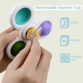 img 1 attached to 🔘 Suction Cup Spinner Toys for Babies and Toddlers, Sensory Dimple Toys for Bath Time - Spinning Top Toy for 1-3 Year Old Boys and Girls (Includes Free Rattle)