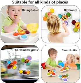 img 3 attached to 🔘 Suction Cup Spinner Toys for Babies and Toddlers, Sensory Dimple Toys for Bath Time - Spinning Top Toy for 1-3 Year Old Boys and Girls (Includes Free Rattle)