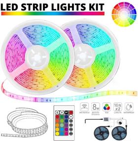 img 3 attached to WBM Smart WBM-LP-04 LED Strip Light, 5050 RGB Color Changing, RF Control for Bedroom,Home, Kitchen, TV Room, Parties, and Decoration Bar, 16 Feet X 2 Inches - Enhance SEO