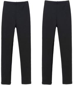 img 4 attached to Warm and Stylish: IRELIA 🔥 Cotton Fleece Leggings for Girls' Winter Clothing