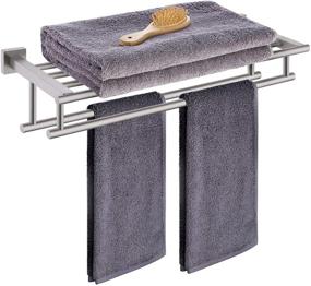 img 4 attached to 🛁 KES Bathroom Hotel Bath Towel Rack with Double Towel Bar - 23.3-Inch Wall Mount Shelf, Stainless Steel, Rustproof, Modern Brushed Finish - A2112S60-2