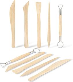 img 4 attached to 🔧 Улучшите свои навыки в гончарном искусстве с Zowffim 10Pcs Clay Tools: Превосходные деревянные инструменты для лепки в удобной пластиковой коробке