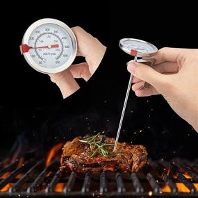 img 1 attached to AikTryee Instant Read Meat, Deep Fry & Oven Thermometer (10-290℃/50-550℉): Perfect for Turkey, BBQ, Grill, and Oil