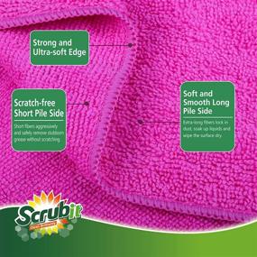 img 2 attached to SCRUBIT Microfiber Cleaning Cloth Lint Free Towels – Ultra Absorbent & Super Soft Wash Cloths (24 Pack) for House, Kitchen, Cars, Windows