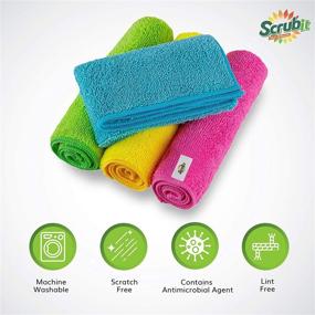 img 1 attached to SCRUBIT Microfiber Cleaning Cloth Lint Free Towels – Ultra Absorbent & Super Soft Wash Cloths (24 Pack) for House, Kitchen, Cars, Windows