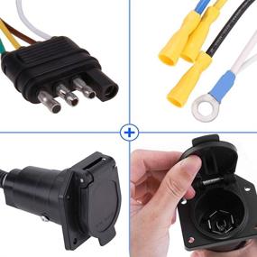 img 2 attached to 🔌 CARROFIX 4-Way Flat Plug to 7-Way RV Blade Trailer Wiring Adapter Connector - Optimize for Better SEO