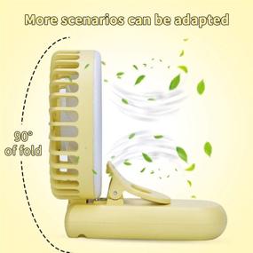 img 2 attached to 🌬️ Portable Mini Handheld Fan Clip on Phone - Cool Breeze On-The-Go with Speed Control, Selfie Fill Light, Angle Adjustment, USB Rechargeable Battery Fan - Ideal for Travel, Office, Room & Household (Yellow)