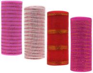 💖 valentine's day decorative mesh bundle - 5 yards, 6 inch width (pack of 4) logo