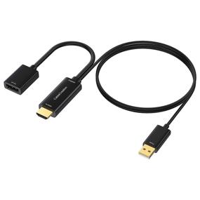 img 4 attached to 🔌 HDMI to DisplayPort Adapter: CableCreation 4K x 2K@60Hz HDMI Male to DP Female Converter for Xbox One, VESA Dual-Mode DisplayPort 1.2 and HDMI 1.4 Compatible with USB Power