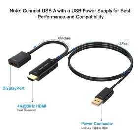 img 3 attached to 🔌 HDMI to DisplayPort Adapter: CableCreation 4K x 2K@60Hz HDMI Male to DP Female Converter for Xbox One, VESA Dual-Mode DisplayPort 1.2 and HDMI 1.4 Compatible with USB Power