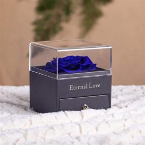 img 2 attached to 🌹 Eternal Rose Gift Box - Preserved Real Rose with Love Necklace, Handcrafted Floral Gift for Her on Birthday, Christmas, Mother's Day, Valentine's Day in Blue