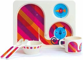 img 4 attached to 🐦 Dylan Kendall Home Elephant and Bird 5-Piece Multicolor Toddler Eating Set