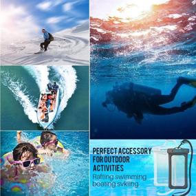 img 1 attached to 📱 GLBSUNION Floating Waterproof Phone Case, 2-Pack - IPX8 Lanyard Waterproof Pouch Underwater Dry Bag for iPhone 12, 11 Pro, Xs Max, Xr, X, 8 Pro Plus, Galaxy S21, S20, Note, Google Pixel (up to 6.9'') - Black & White