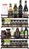 🌶️ bronze 2 pack spice rack - wall mounted/countertop hanging shelf for cabinet & pantry door - 4 tier kitchen wire spice organizer - mountable spice storage shelves logo