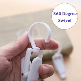 img 2 attached to Wenplus Swivel Hanging Hooks - 10 PCS Super 🧺 Strong Plastic Laundry Clips & Clothes Pins - 4.3inch, White