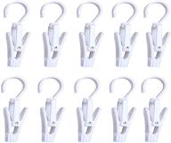 wenplus swivel hanging hooks - 10 pcs super 🧺 strong plastic laundry clips & clothes pins - 4.3inch, white logo