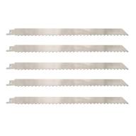 🔪 5-pack of 12-inch stainless steel reciprocating saw blades - 3tpi big tooth unpainted blades for meat cutting: big animals, frozen meat, beef, sheep, cured ham, turkey, and bone логотип