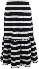 img 3 attached to 👗 Kid Nation Ruffles Elastic Stripes Girls' Skirts & Skorts – Stylish & Comfortable Clothing