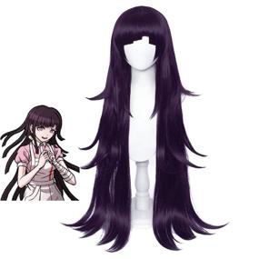 img 4 attached to 🎃 FALAMKA Tsumiki Mikan Wig - Vibrant Dark Purple Long Wig for Anime Cosplay and Halloween Costumes