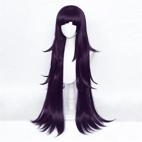 img 1 attached to 🎃 FALAMKA Tsumiki Mikan Wig - Vibrant Dark Purple Long Wig for Anime Cosplay and Halloween Costumes