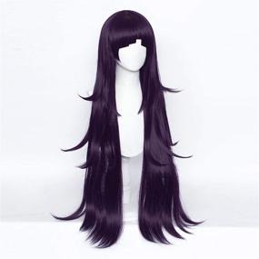 img 2 attached to 🎃 FALAMKA Tsumiki Mikan Wig - Vibrant Dark Purple Long Wig for Anime Cosplay and Halloween Costumes