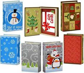 img 4 attached to 🎁 Раскрывая 9 изящных праздничных дизайнов: книжка для хранения открыток на Рождество с магнитным замком.