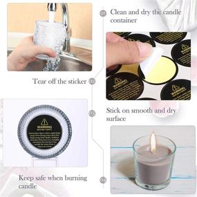 img 2 attached to 🕯️ Candle Safety Labels - Black Wax Melting Stickers for Candle Jars and Containers - Candle Warning Stickers for Candle Making (240 pack)