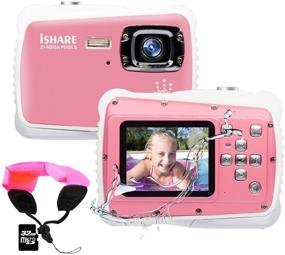 img 4 attached to 📷 Fun and Waterproof Kids Camera with 2.0 Inch LCD Display, 21MP HD Digital Camera for Children - Includes 32G Micro SD Card and Float Strap (Pink)