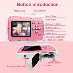 img 1 attached to 📷 Fun and Waterproof Kids Camera with 2.0 Inch LCD Display, 21MP HD Digital Camera for Children - Includes 32G Micro SD Card and Float Strap (Pink)