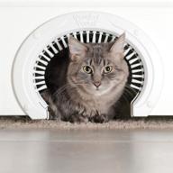 optimal cat door with integrated grooming brush - spacious access for adult cats 🐱 up to 20 lbs - effortless installation, detailed instructions, secure screws & screw caps included логотип