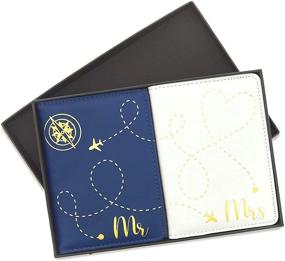 img 3 attached to Бумажник для паспорта для пар White Pieces