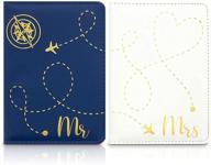 couples passport wallet white pieces logo
