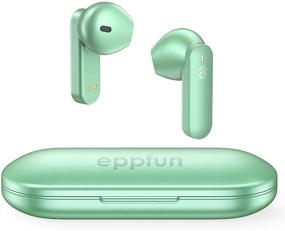 img 4 attached to 🎧 Беспроводные наушники Eppfun True Wireless Bluetooth 5.2 с микрофоном, Qualcomm AptX-HD, шумоподавлением CVC 8.0, гарнитура HiFi Stereo In-Ear, Bluetooth наушники для iOS и Android телефонов