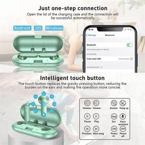 img 2 attached to 🎧 Беспроводные наушники Eppfun True Wireless Bluetooth 5.2 с микрофоном, Qualcomm AptX-HD, шумоподавлением CVC 8.0, гарнитура HiFi Stereo In-Ear, Bluetooth наушники для iOS и Android телефонов